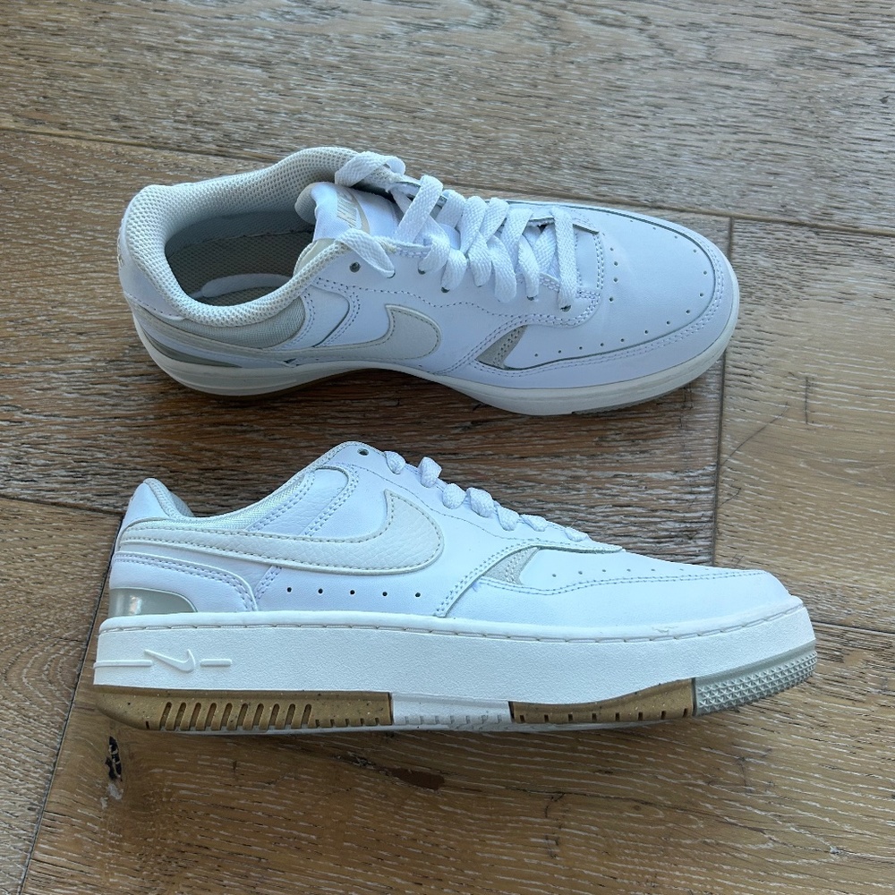 Nike Gamma Force sneakers in white and stone